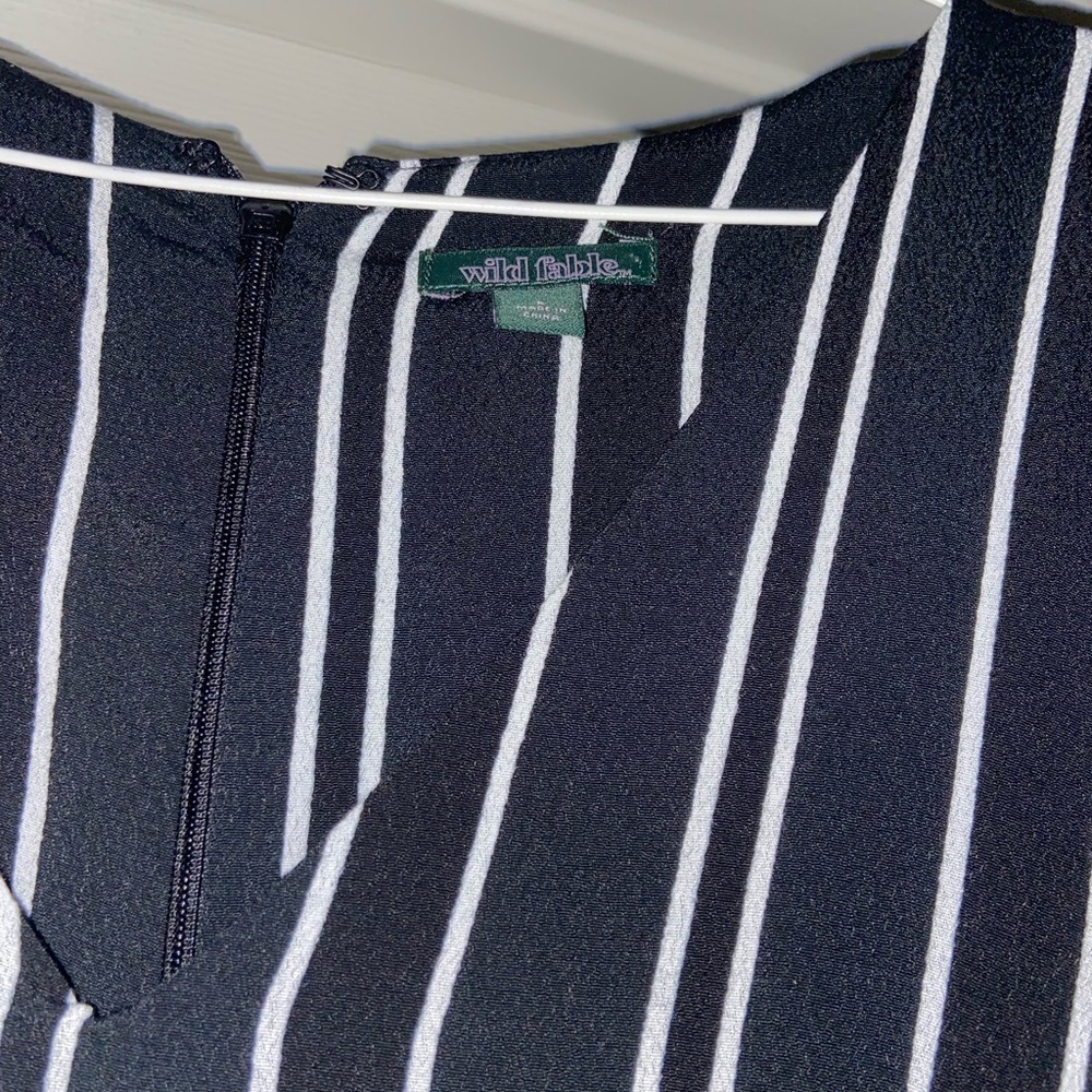 Black striped pant romper - Picture 2 of 2